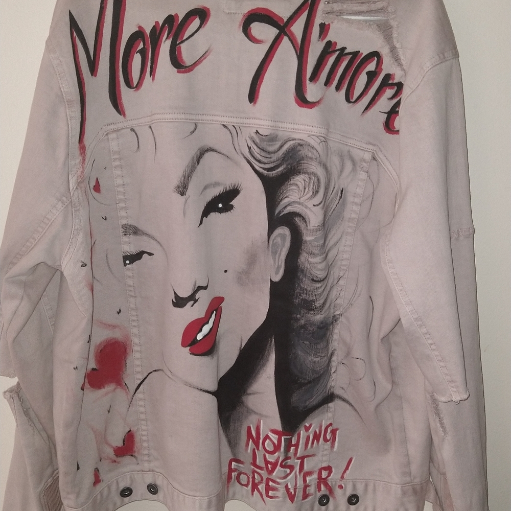 Custom dusty pink men's Marilyn Monroe dnm jacket